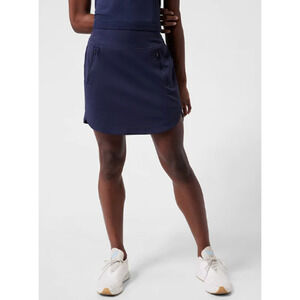 Athleta S navy blue Fairway Golf Skort 18" skirt shorts tennis pickleball cheer